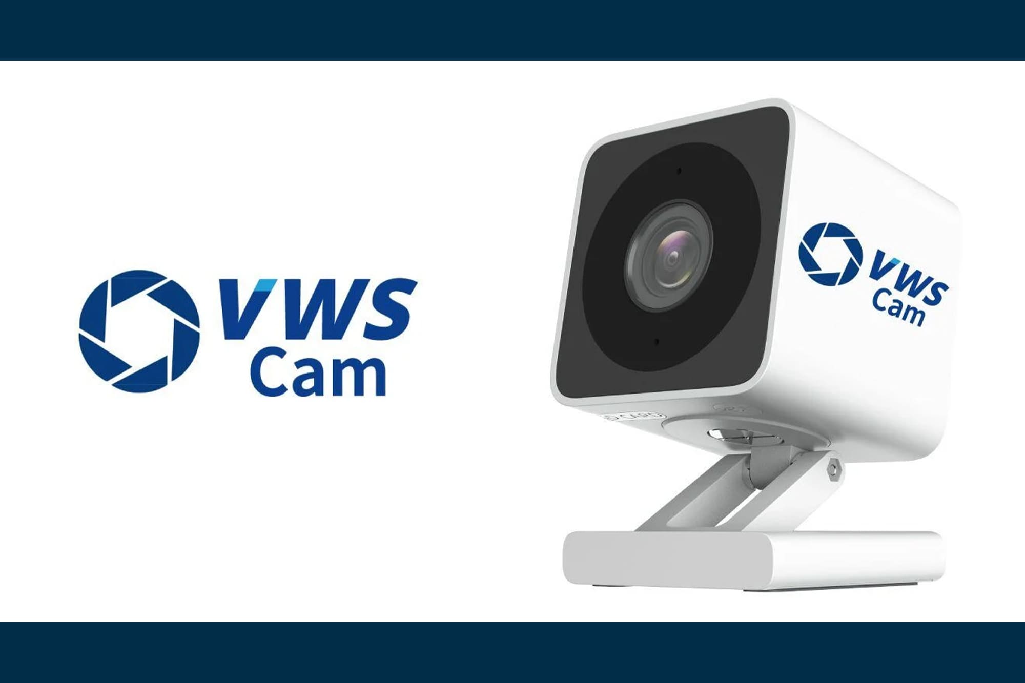 VWS Camロゴと白い小型防犯カメラ
