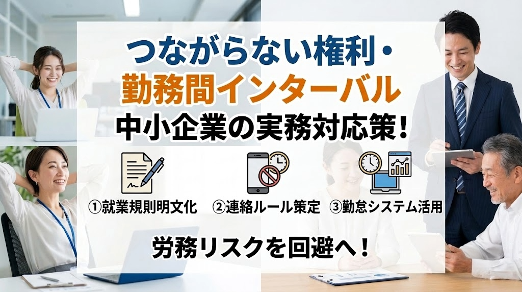 【2026年法改正】つながらない権利と勤務間インターバル制度の義務化・中小企業の実務対応策