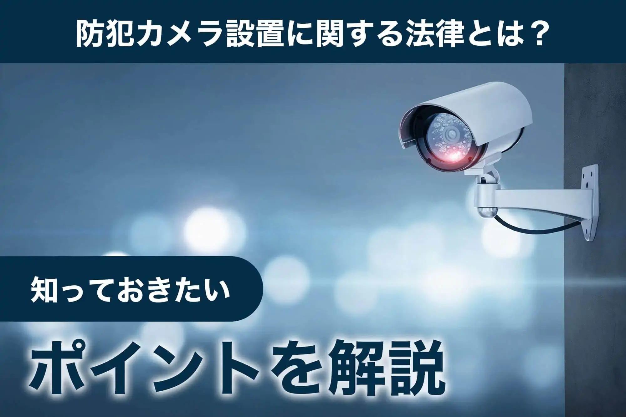 防犯カメラ設置に関する法律とは？知っておきたいポイントを解説